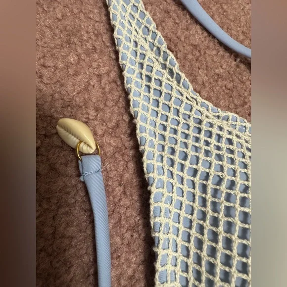 New Medium blue mermaid bikini festival rave outfit swimsuit swimwear - Picture 2 of 4